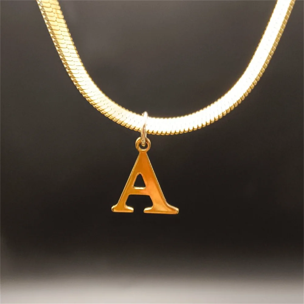 Gold Tarnish-Free Initial Necklace – Minimalist Waterproof Letter Pendant, Everyday Jewelry Gift