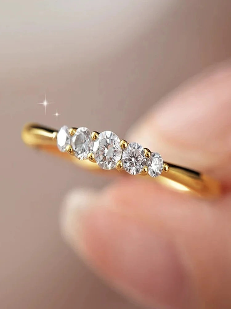 925 Sterling Silver Zircon Ring – Minimal, Elegant Band