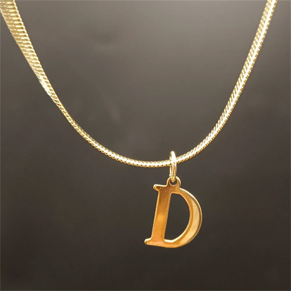 Gold Tarnish-Free Initial Necklace – Minimalist Waterproof Letter Pendant, Everyday Jewelry Gift