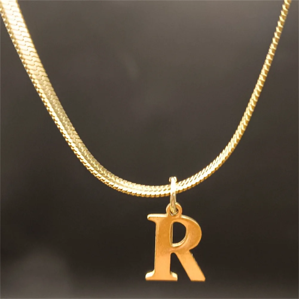 Gold Tarnish-Free Initial Necklace – Minimalist Waterproof Letter Pendant, Everyday Jewelry Gift