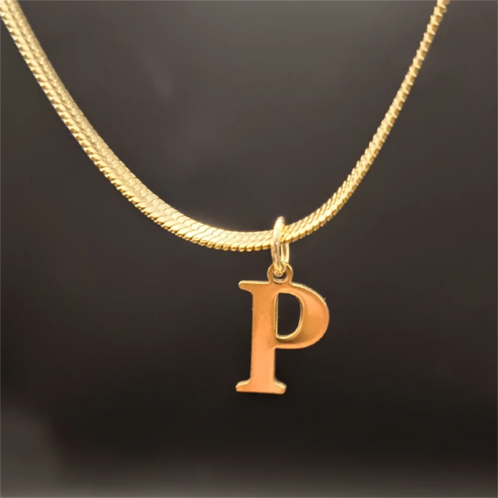 Gold Tarnish-Free Initial Necklace – Minimalist Waterproof Letter Pendant, Everyday Jewelry Gift