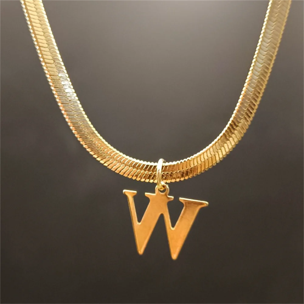 Gold Tarnish-Free Initial Necklace – Minimalist Waterproof Letter Pendant, Everyday Jewelry Gift