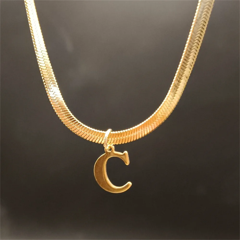 Gold Tarnish-Free Initial Necklace – Minimalist Waterproof Letter Pendant, Everyday Jewelry Gift