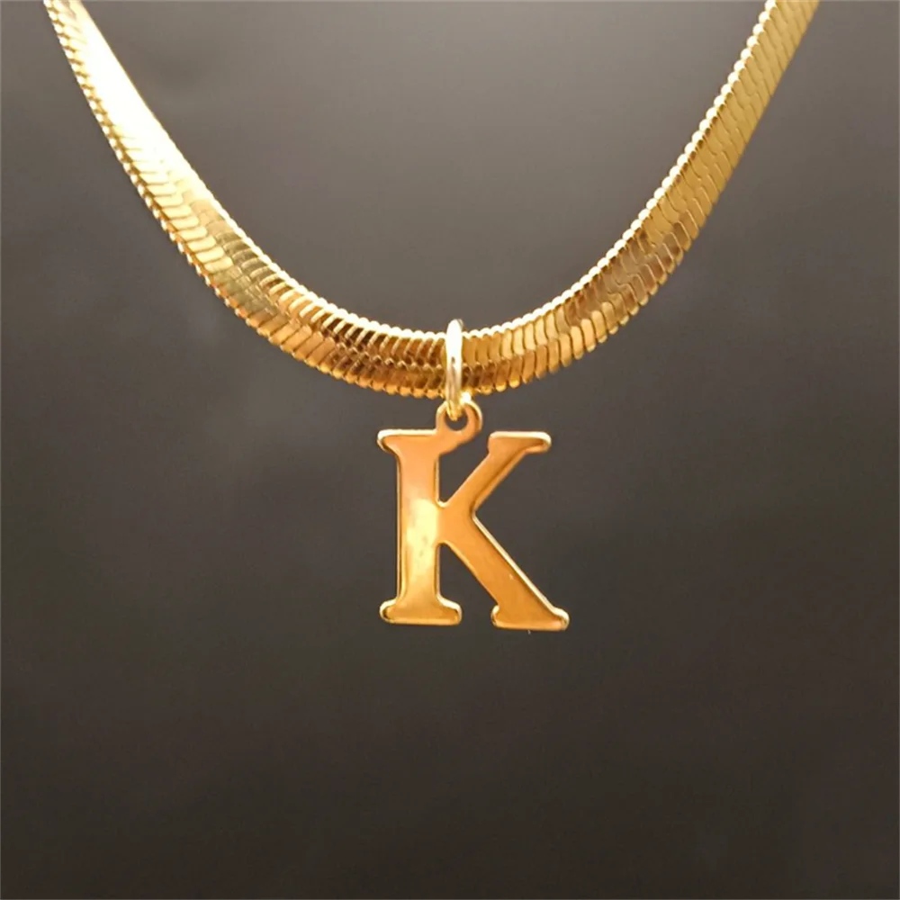 Gold Tarnish-Free Initial Necklace – Minimalist Waterproof Letter Pendant, Everyday Jewelry Gift