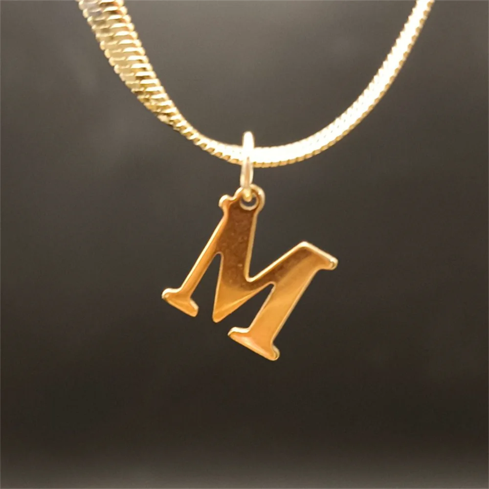 Gold Tarnish-Free Initial Necklace – Minimalist Waterproof Letter Pendant, Everyday Jewelry Gift