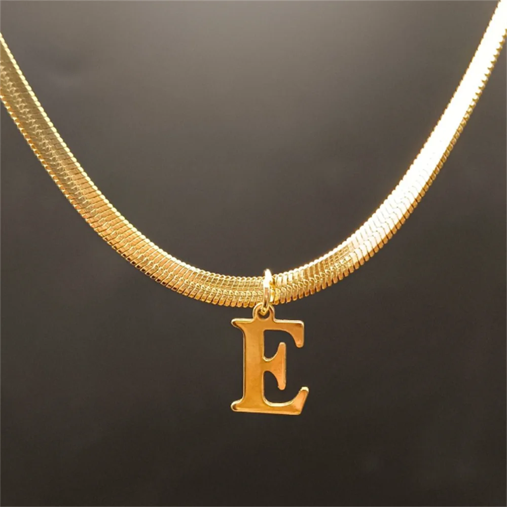 Gold Tarnish-Free Initial Necklace – Minimalist Waterproof Letter Pendant, Everyday Jewelry Gift