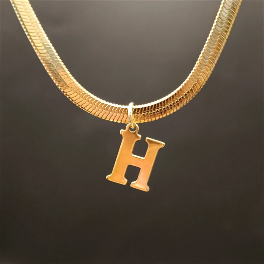 Gold Tarnish-Free Initial Necklace – Minimalist Waterproof Letter Pendant, Everyday Jewelry Gift