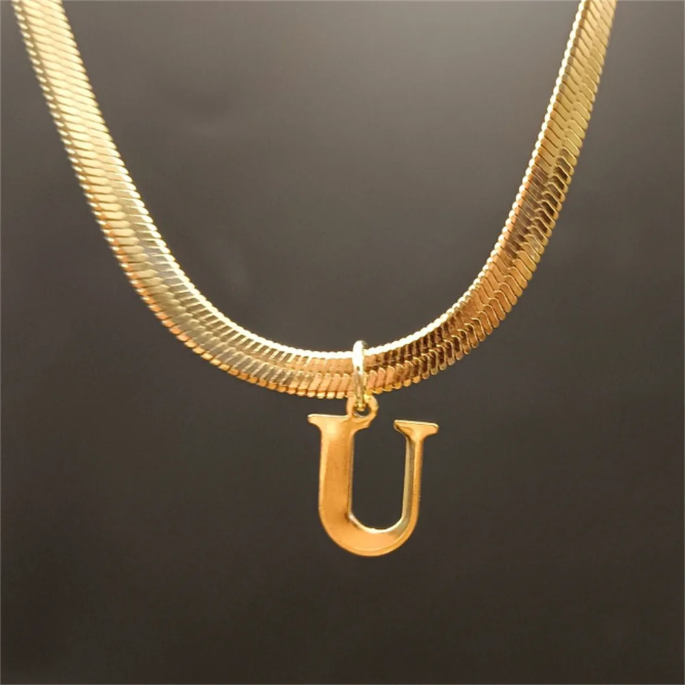 Gold Tarnish-Free Initial Necklace – Minimalist Waterproof Letter Pendant, Everyday Jewelry Gift