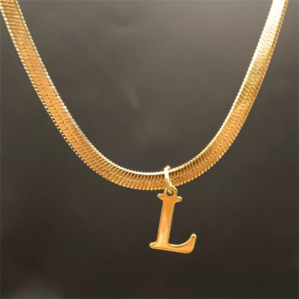 Gold Tarnish-Free Initial Necklace – Minimalist Waterproof Letter Pendant, Everyday Jewelry Gift