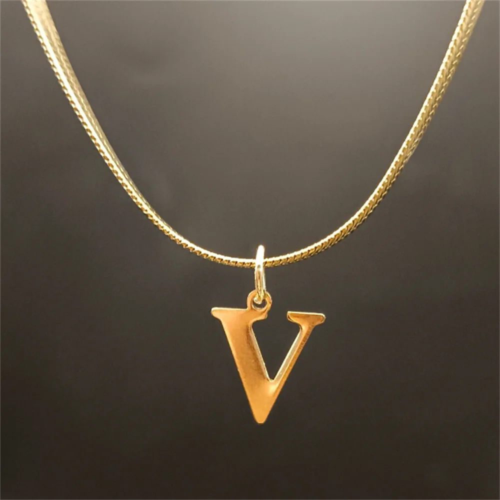 Gold Tarnish-Free Initial Necklace – Minimalist Waterproof Letter Pendant, Everyday Jewelry Gift