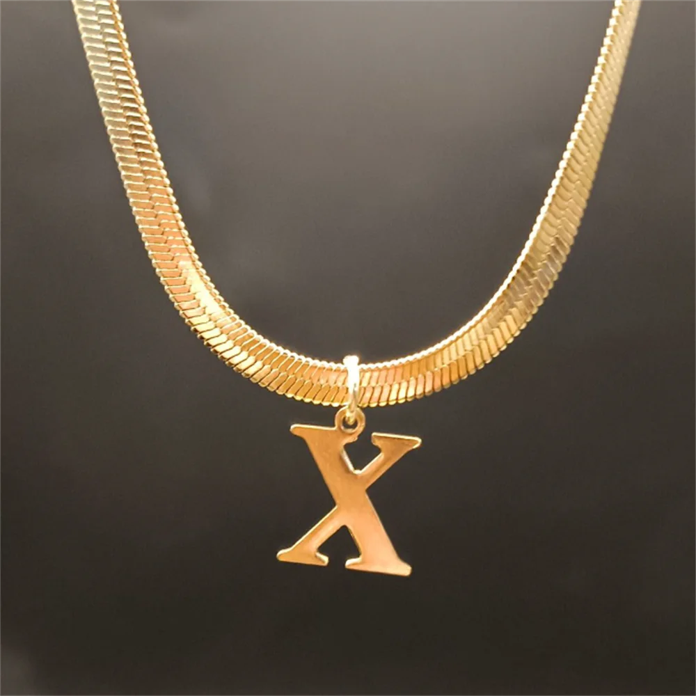 Gold Tarnish-Free Initial Necklace – Minimalist Waterproof Letter Pendant, Everyday Jewelry Gift