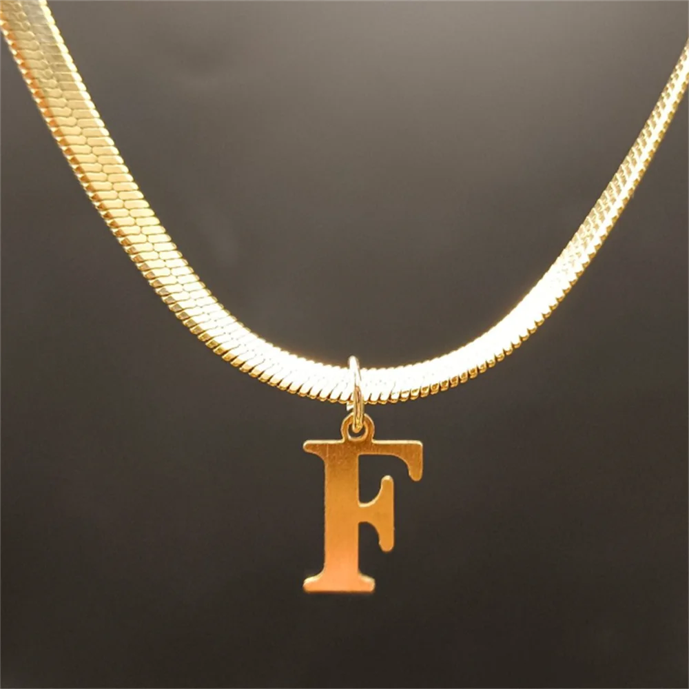 Gold Tarnish-Free Initial Necklace – Minimalist Waterproof Letter Pendant, Everyday Jewelry Gift