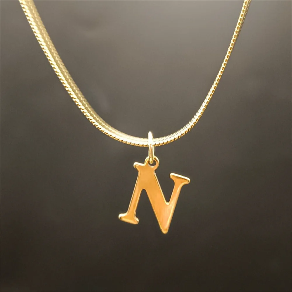 Gold Tarnish-Free Initial Necklace – Minimalist Waterproof Letter Pendant, Everyday Jewelry Gift